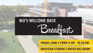 Wu's Welcome Bake Breakfast poster.