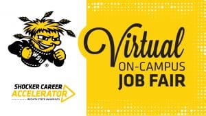 Virtual On-Campus Job Fair graphic.