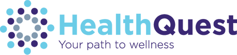 Healthquest, "Your path to wellness," logo.
