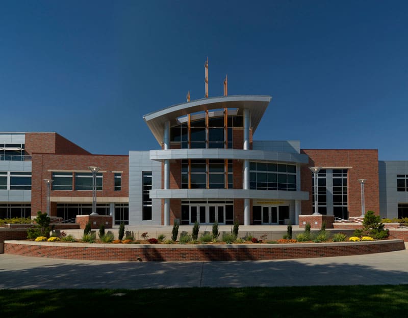 Photo of south entrance of Rhatigan Student Center.