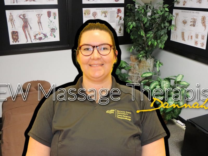 Graphic featuring new Massage Therapist Dannah.