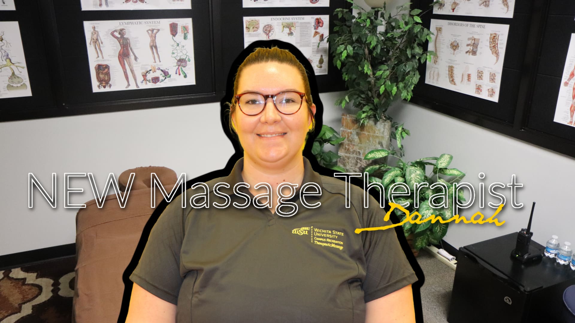 Graphic featuring new Massage Therapist Dannah.