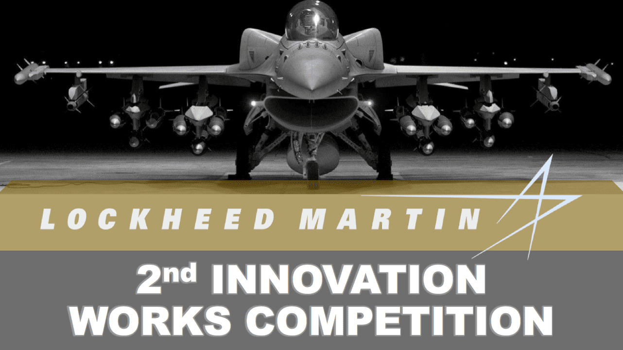 Poster featuring jet and text 'Lockheed Martin 2nd Innovation Works Competition.'