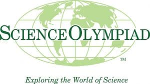 Science Olympiad Exploring the World of Science. Image of green map of continents.