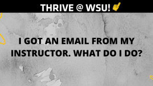 Graphic featuring text, 'I got an email from my instructor. What do I do?'