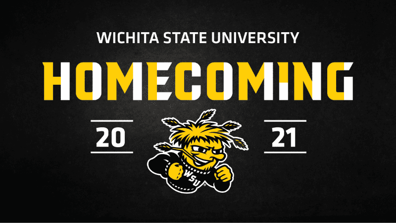 Wichita State University Homecoming twenty-twenty-one featuring an image of the WuShock logo