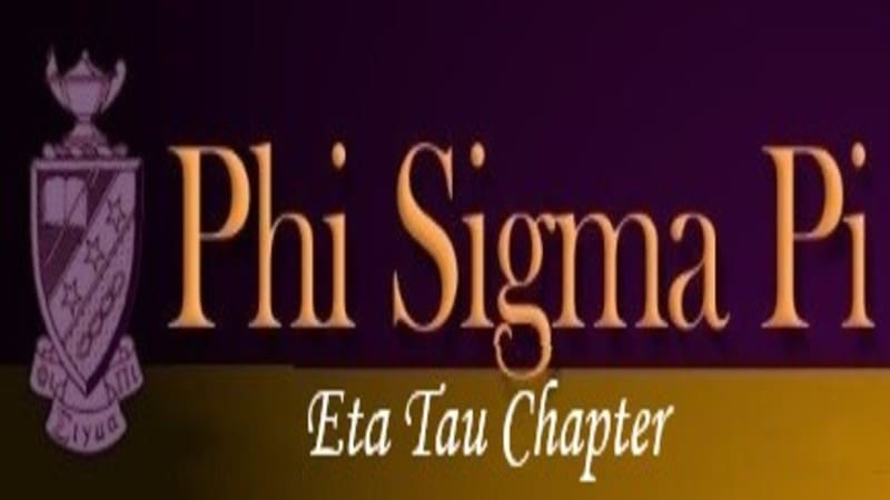 Graphic featuring Phi Sigma Pi logo with Eta Tau Chapter.