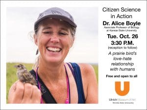 Citizen Science in Action. Dr. Alice Boyle, associate professor of biology at Kansas State University. Tuesday,