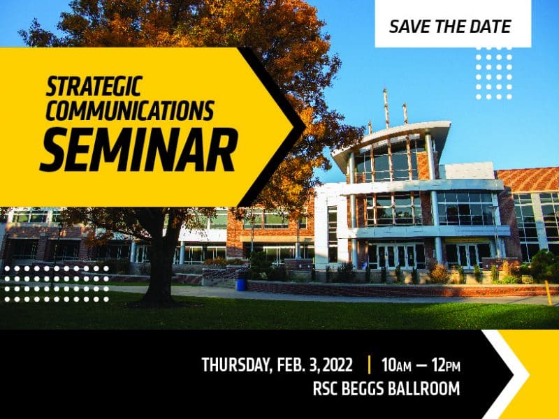 Rhatigan Student Center with date and time of seminar 10 a.m. to noon Thursday, Feb. 3, 2022.