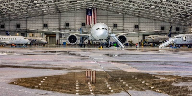 Picture of 737 in NIAR Hangar.