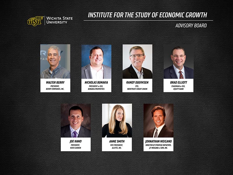 Picture of eight members of the Institute for the study of economic growth.