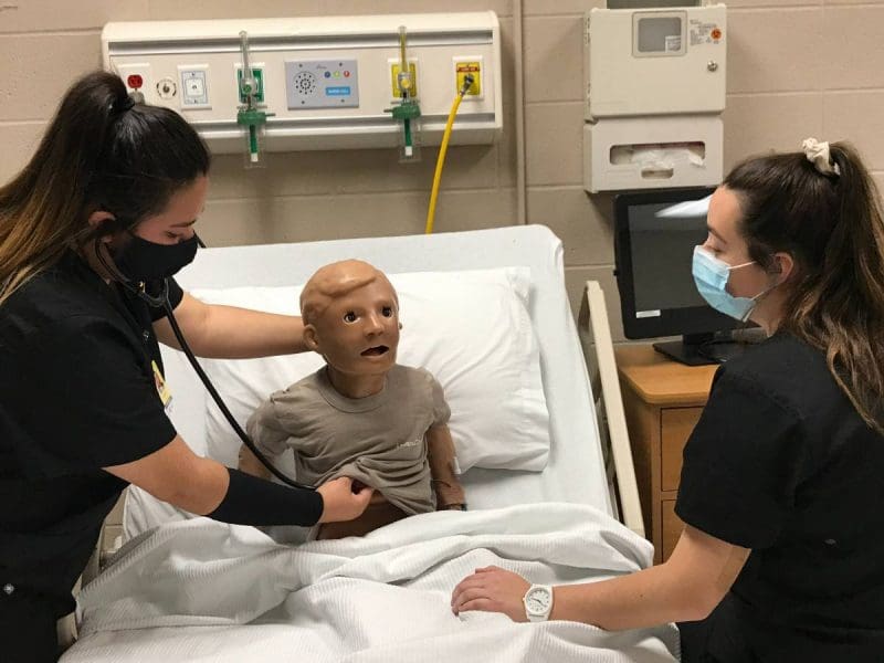 Picture of two Wichita State College of Health Professions manikins.