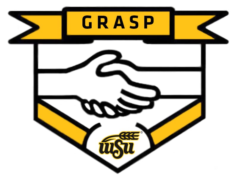 GRASP logo of hands shaking with Wichita State University logo