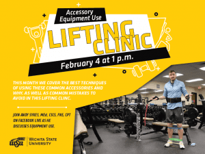 Accessory equipment use Lifting clinc february 4 at 1 p.m. this month we cover the best techniques of using these common accessories and why. as well as common mistakes to avoid in this lifting clinic. join andy sykes, MEd, CSCS, FNS, CPT on facebook live as he discusses equipment use.