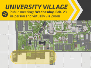 University Village Public Meetings Wednesday, Feb. 23 in person or via Zoom