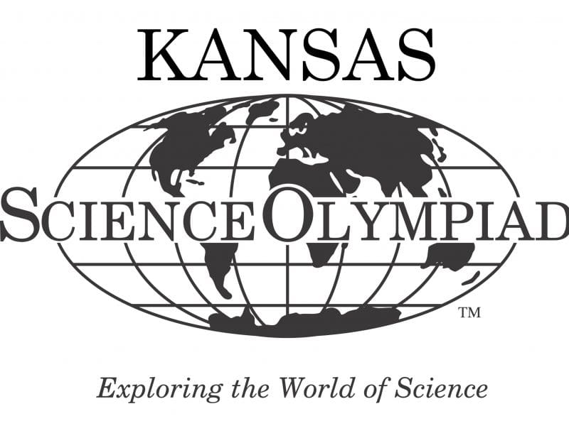 Poster with white background featuring text 'Kansas Science Olympiad: Exploring the World of Science.'
