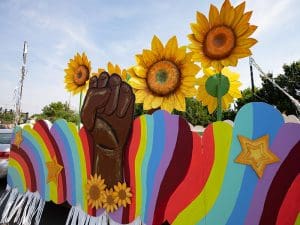 Image of float at 2021 Juneteenth parade.
