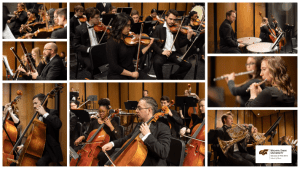 Layout image of WSU's orchestra playing at concert.