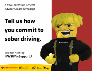 Image of Wu and text Wichita State Prevention Services recently launched a new campaign focusing on substance abuse prevention. The program includes an informational website that will help students learn about substance abuse prevention and about the counseling and resources available to students..