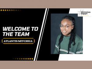 Graphic image of Atlantis Mitchell and text Welcome to the team Atlantis Mitchell.