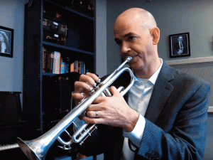 Image of David Hunsicker playing trumpet.
