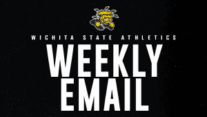 Graphic with WuShock and the text, "Wichita State Athletics; Weekly Email."