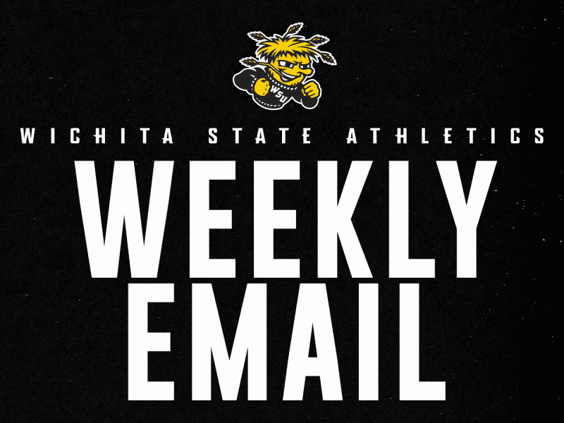 Graphic with WuShock and the text, "Wichita State Athletics; Weekly Email."