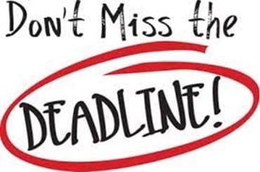 Don't miss the deadline