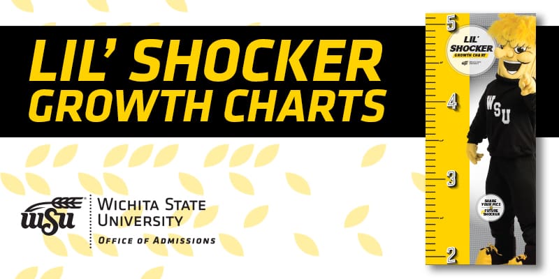 Lil' Shocker growth charts. Wichita State University Office of Admissions. Example of a shocker growth chart with WuShock.