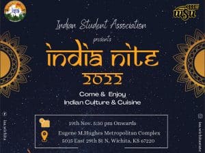 Indian Student Association presents India Nite 2022, Come and enjoy Indian culture and cuisine on 19th November 2022, 5:30pm onwards, at Eugene M. Hughes Metropolitan Complex.