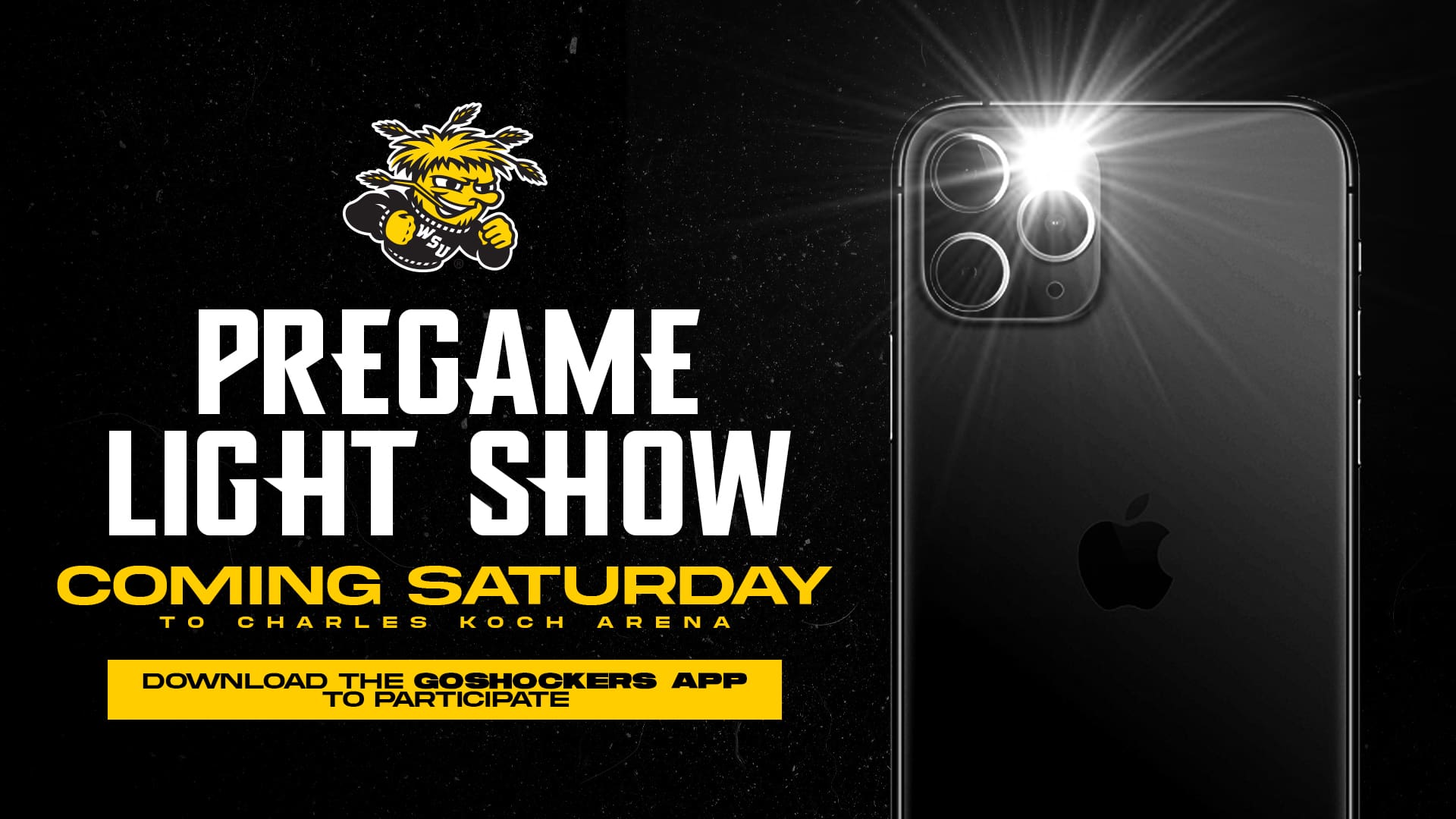 Pregame light show coming Saturday to Charles Koch Arena; Download the GoShockers App to participate