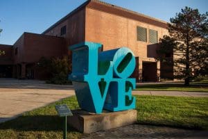 Love statue on WSU campus