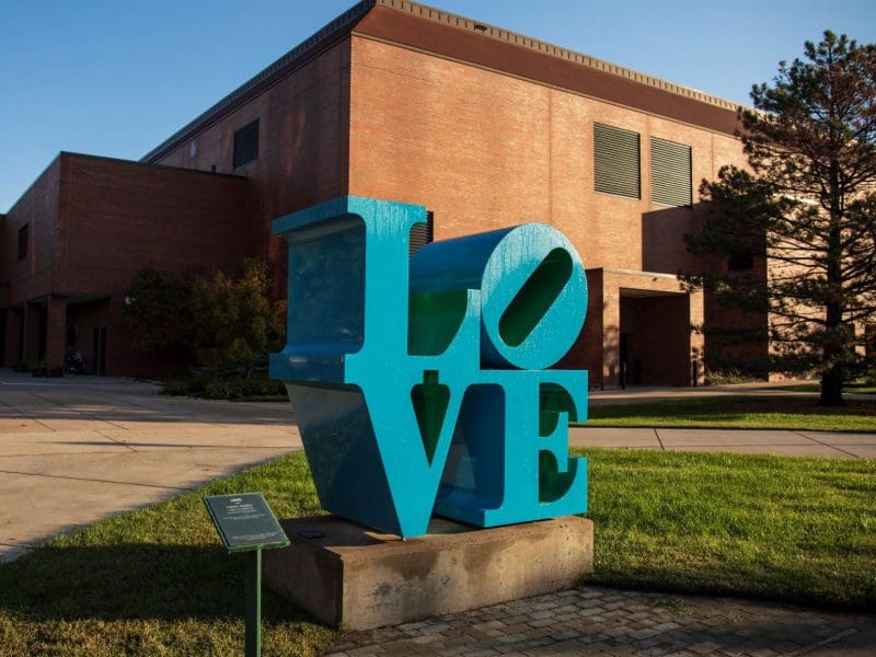 Love statue on WSU campus