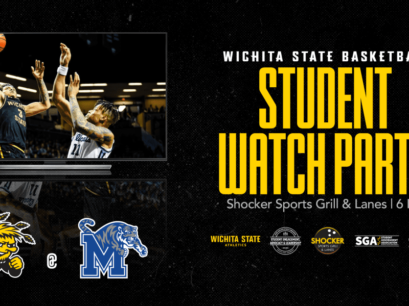 Wichita State Basketball student watch party; Shocker Sports Grill & Lanes at 6 p.m. on Thursday, Jan. 19.