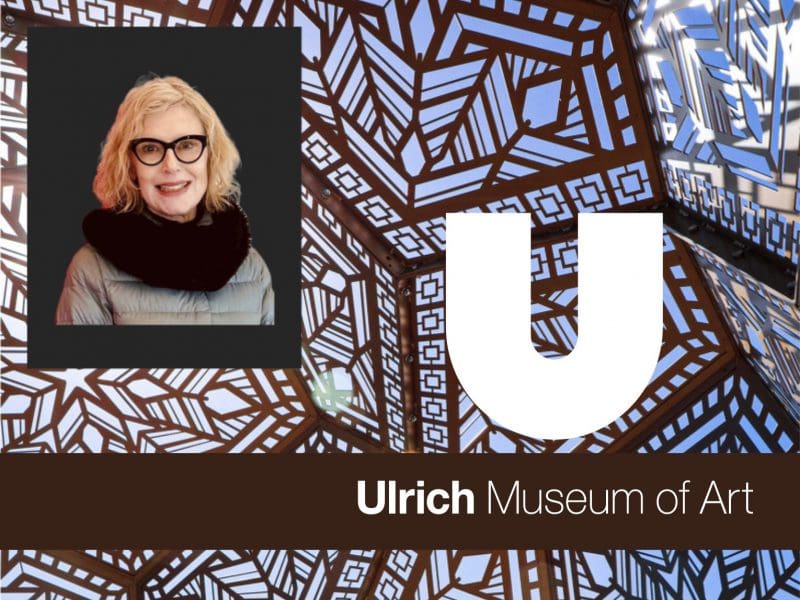 Photo of Trish Higgins, gallerist and curator, who will lead the tour of Woolsey Hall. "Ulrich Museum of Art.