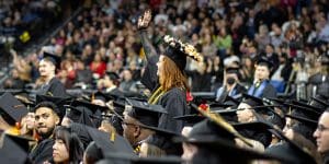 Photo of the fall 2022 commencement ceremony at Wichita State.