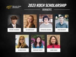 Graphic with photos of each of the Koch Scholars.