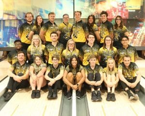 Photo of the men's and women's Shocker bowling teams.
