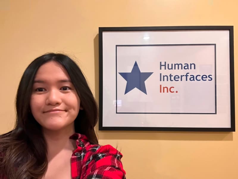 Photo of Valerie Hubener, a recent WSU graduate, who has been working as a UX research intern at Human Interfaces since January.