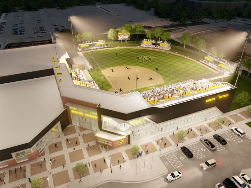 A photo mockup of what the new Wilkins Stadium will look like.