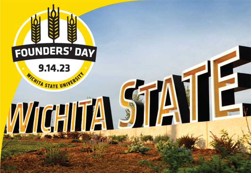 Founders' Day of Giving logo with Wichita State sign