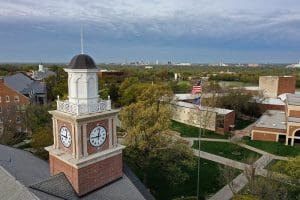 The Morrison Hall clocktower on the WSU campus