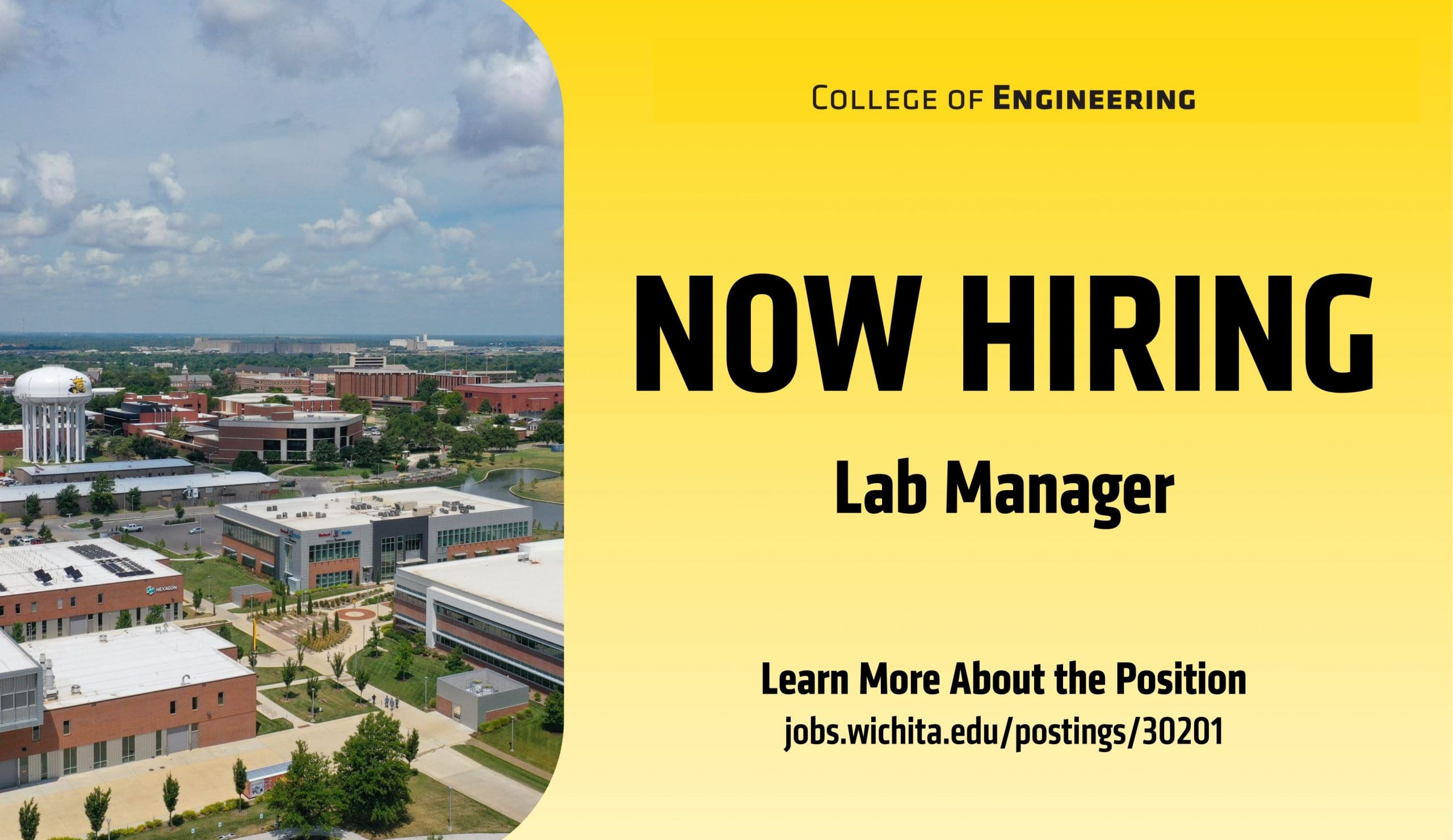 Now Hiring: Lab Manager | Learn More About the Position: jobs.wichita.edu/postings/30201