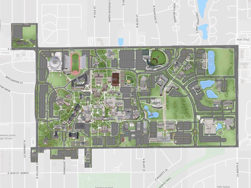 Screenshot of the interactive campus map