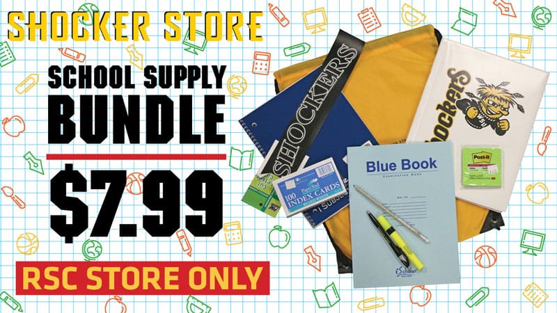 A variety of Shocker items as part of the store bundle. Shocker Store. School Supply Bundle. $7.99. RSC store only