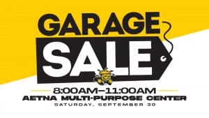 Shocker Athletics Garage Sale from 8am - 11am on September 30 inside the Aetna Multipurpose Center