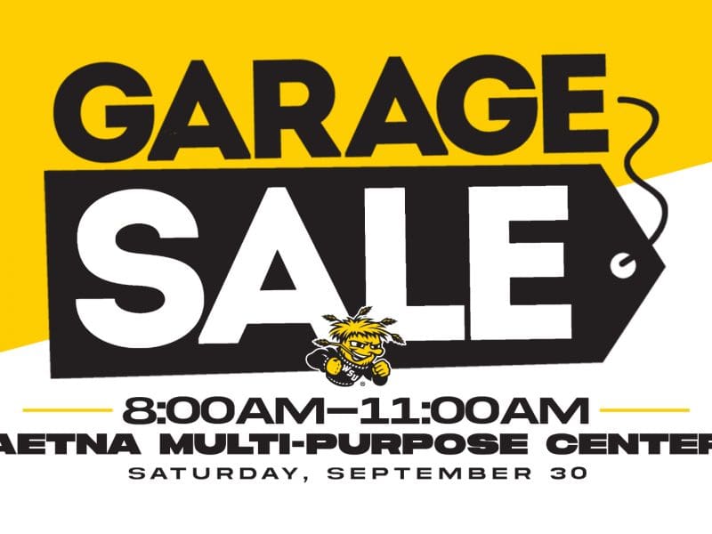 Shocker Athletics Garage Sale from 8am - 11am on September 30 inside the Aetna Multipurpose Center