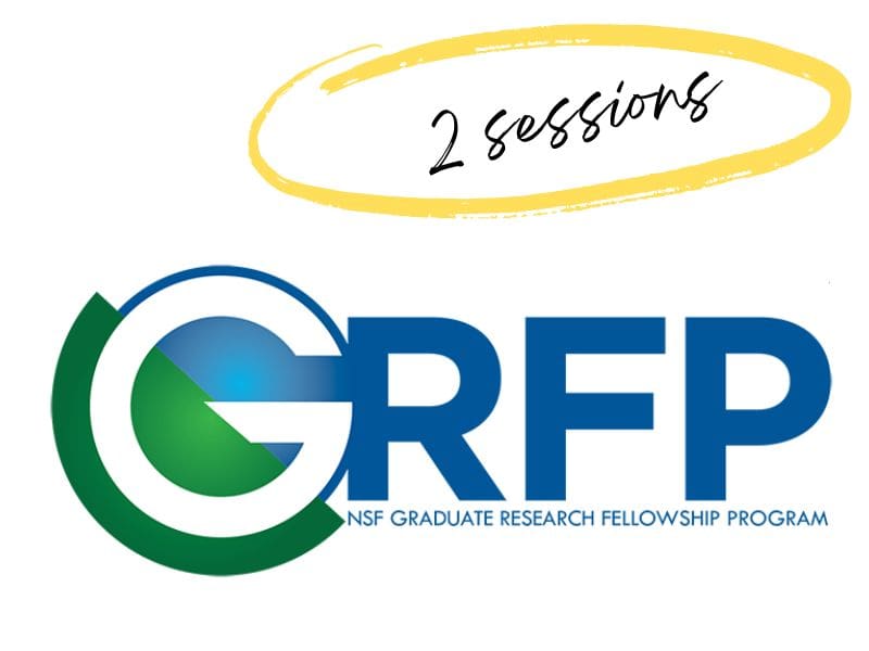 NSF-GRFP fellowship program logo. "2 sessions" is circled