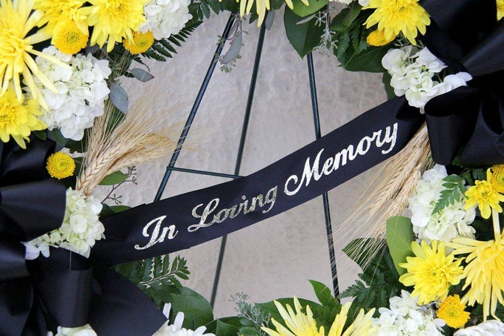 In loving memory floral wreath