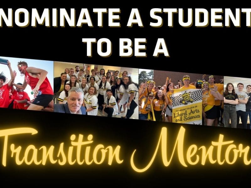 Students participating in various events at Wichita State. Nominate a student to be a Transition Mentor
